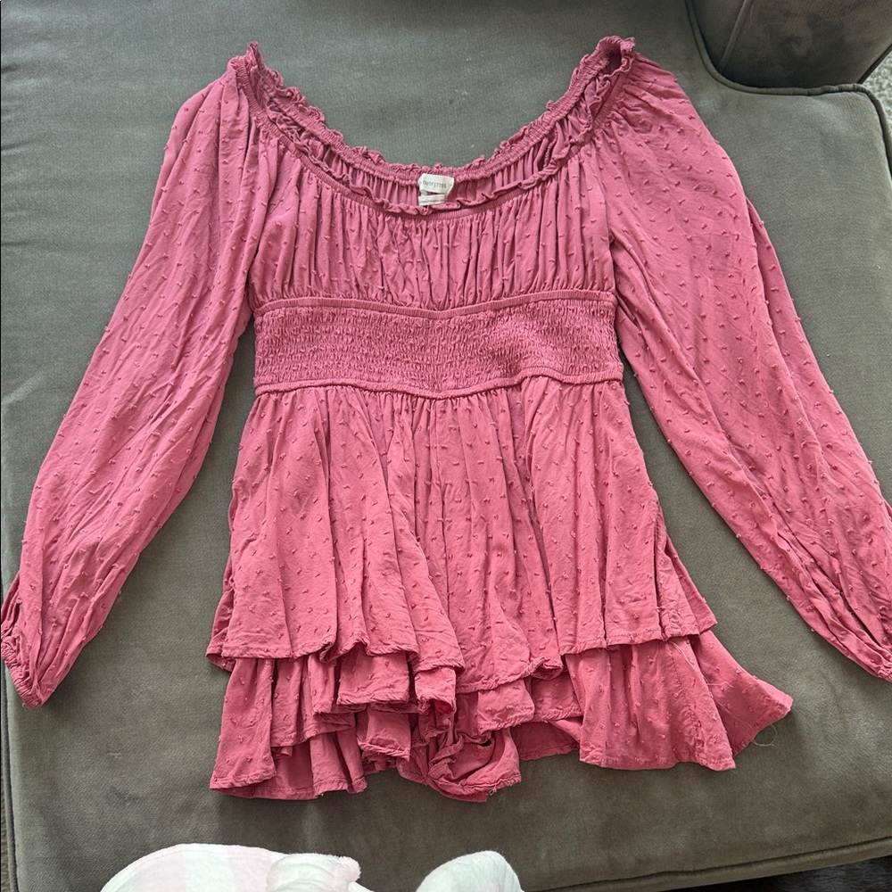 Urban Outfitters Pink Smocked Jumpsuit